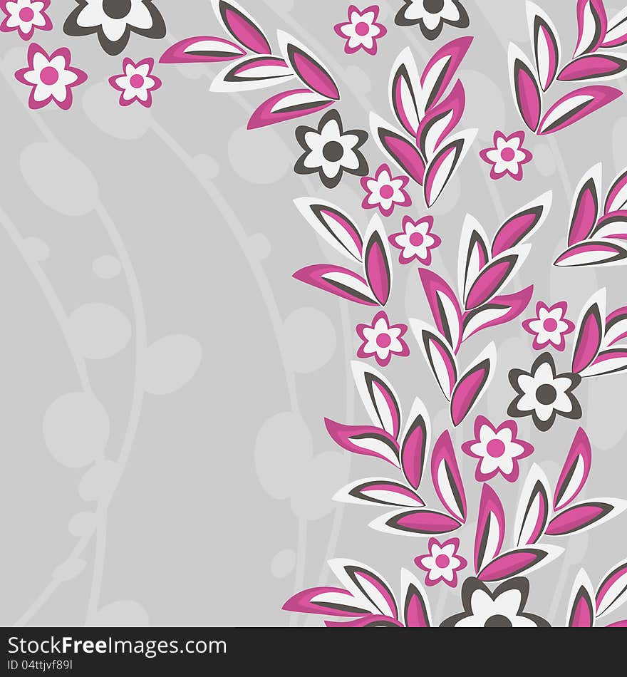 Pink Flowers And Leaves