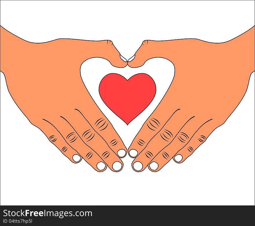 Hand with love heart icon eps 8