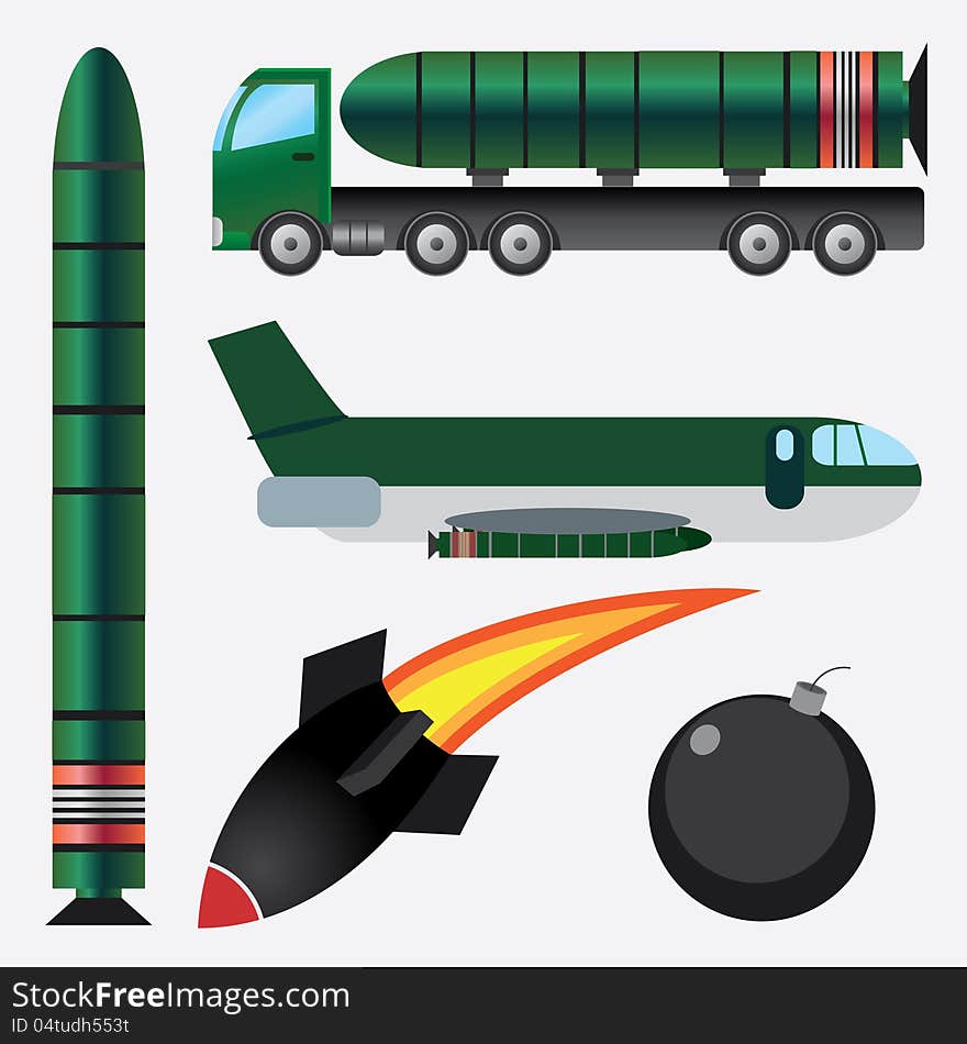 Bombs and missiles.