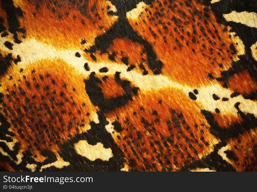 Fake tiger skin that made from leather