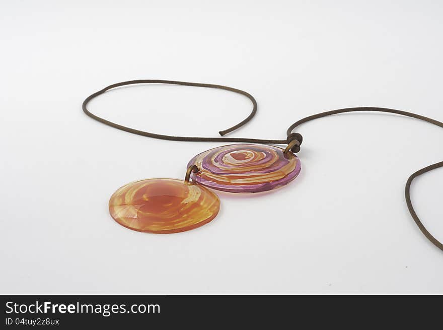 Ecojewelry necklace with recycled eyeglass lenses