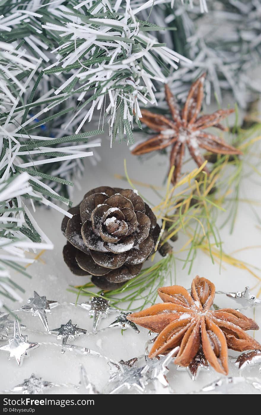 Christmas Decorations, Pine Cones And Star Anise