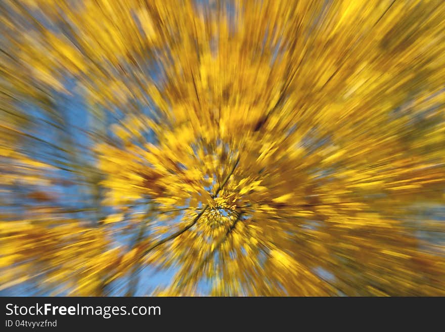 Autumn abstract background made with special zoom effect