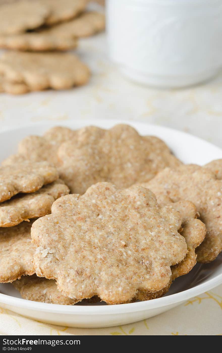 Figured ginger cookies on a plate, close-up. Figured ginger cookies on a plate, close-up