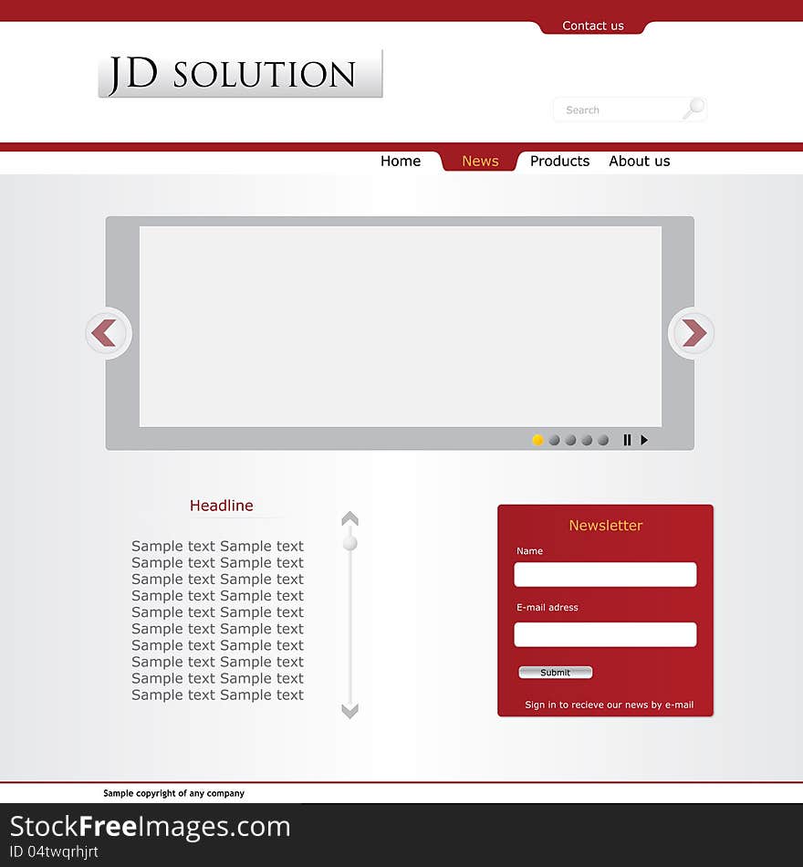 Company web layout