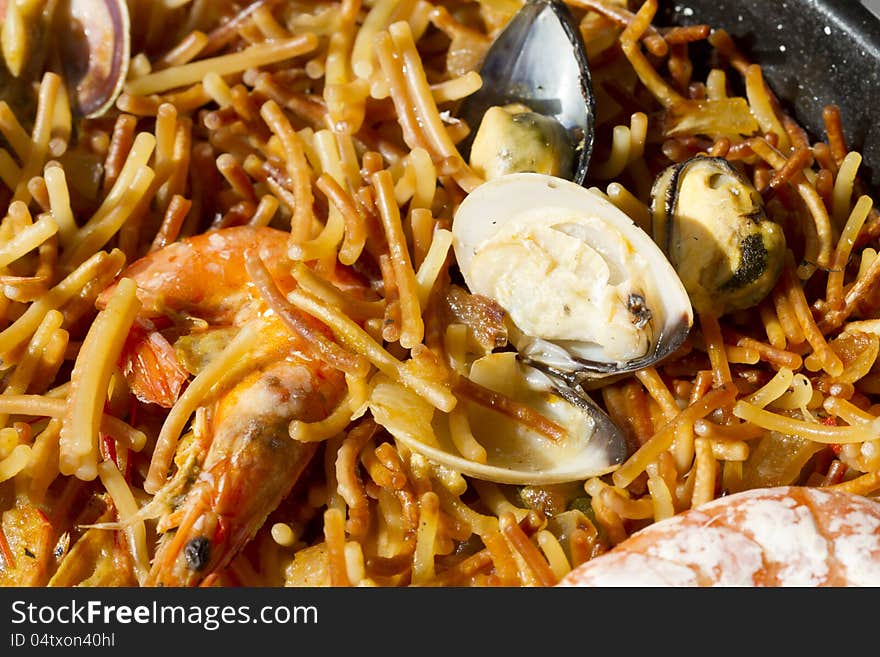 Typical Mediterranean food based fried noodles. Typical Mediterranean food based fried noodles