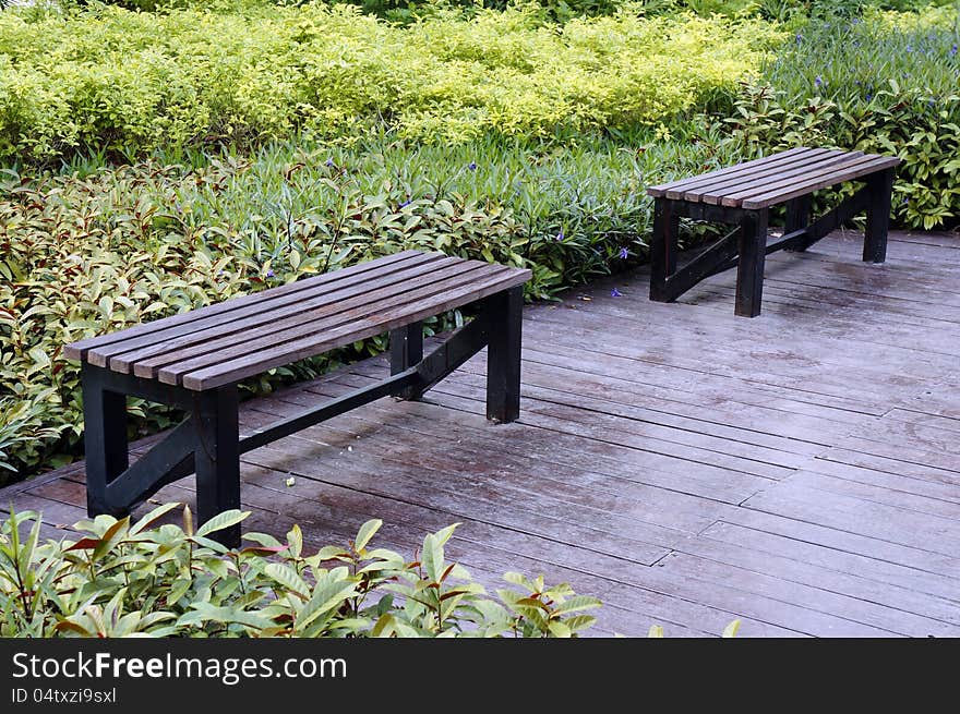 Benches in the park