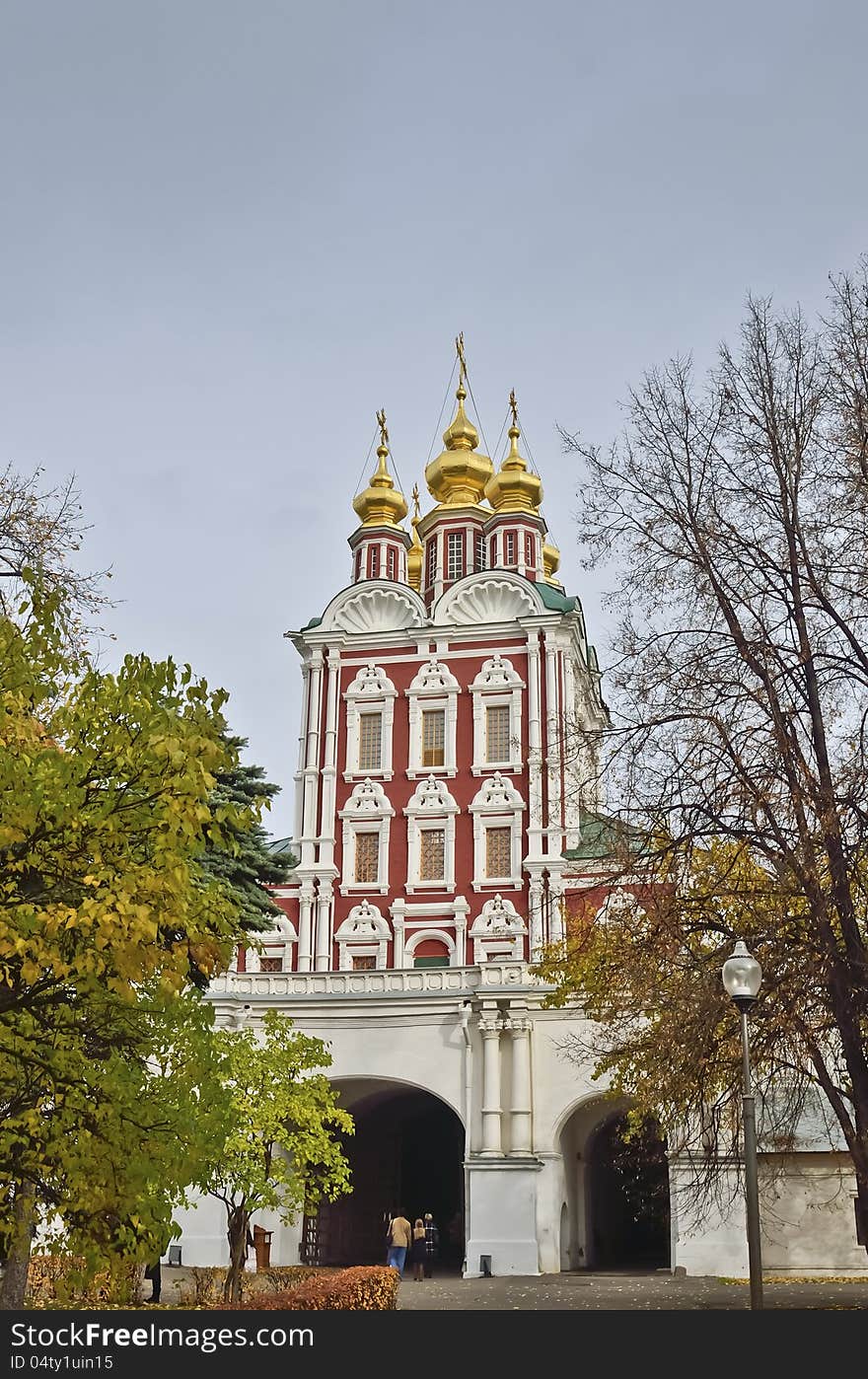 Novodevichy Convent gateway church autumn