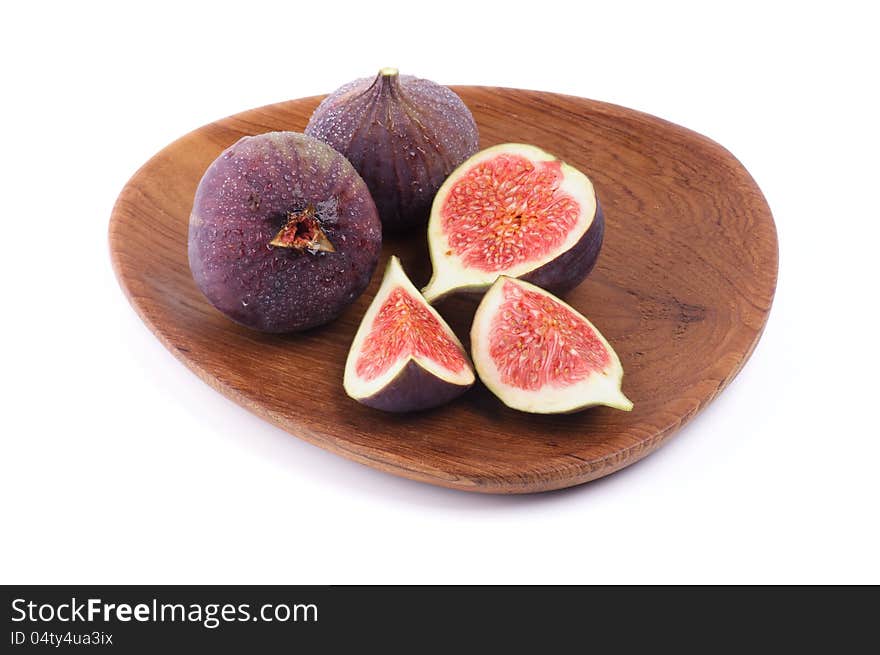 Perfect Figs on Wood Plate