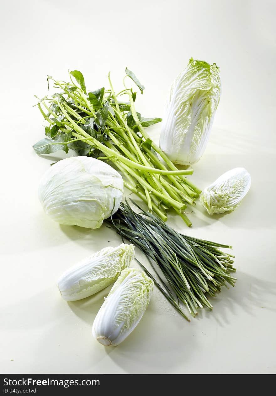 Vegetables shot in white background