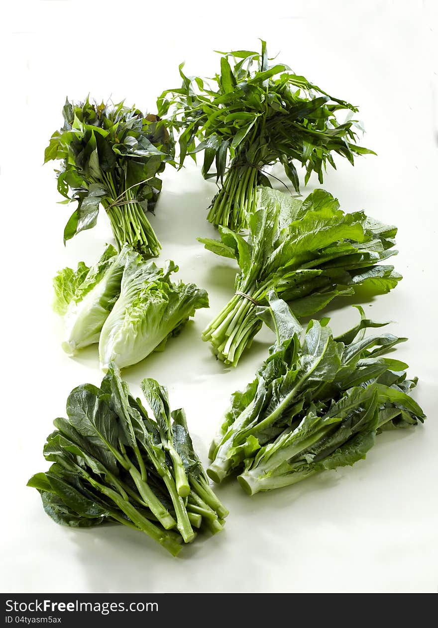 Vegetables shot in white background