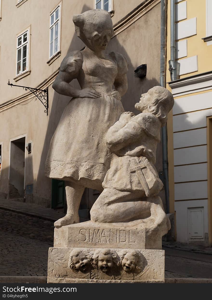 Simandl -Brunnen -Fountain in Krems. Simandl -Brunnen -Fountain in Krems