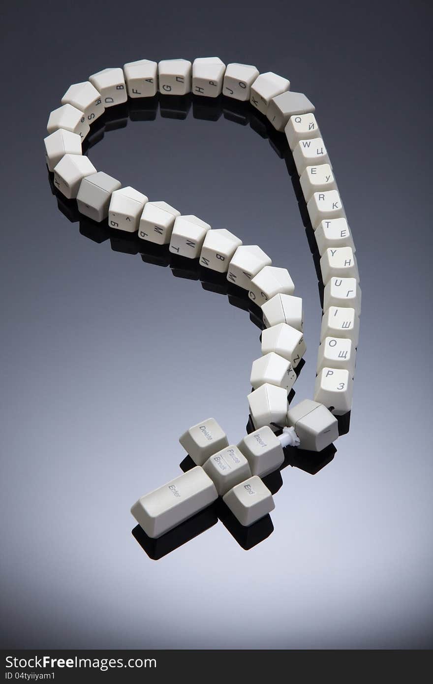 Rosary made from computer keyboard