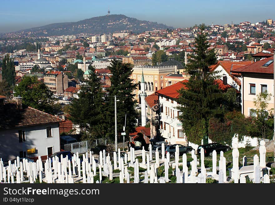 Panorama of Sarajevo old town