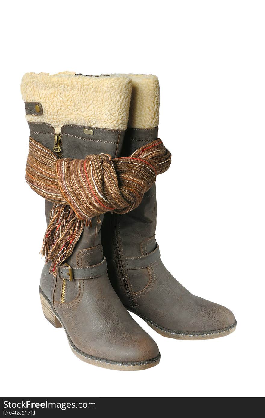 Women S Boots And Scarf