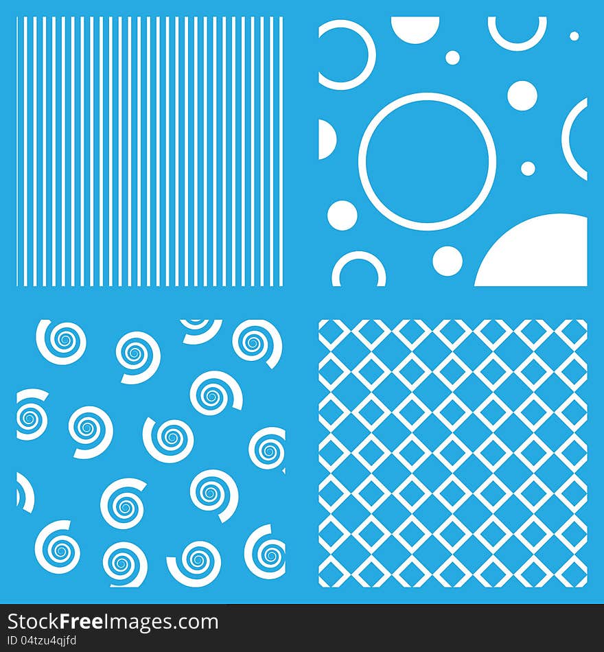 Seamless cyan blue pattern with white accents. Seamless cyan blue pattern with white accents