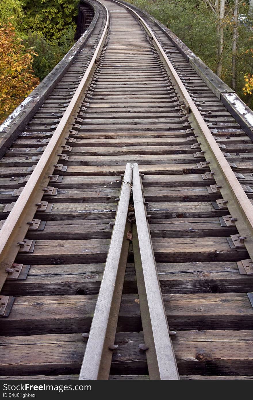 Old and abandoned railroad over Snohomish River. Old and abandoned railroad over Snohomish River.