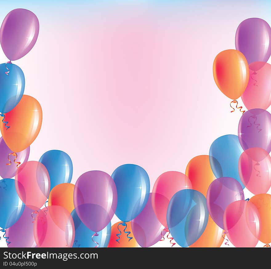 Balloons background. Contains transparent objects. EPS10