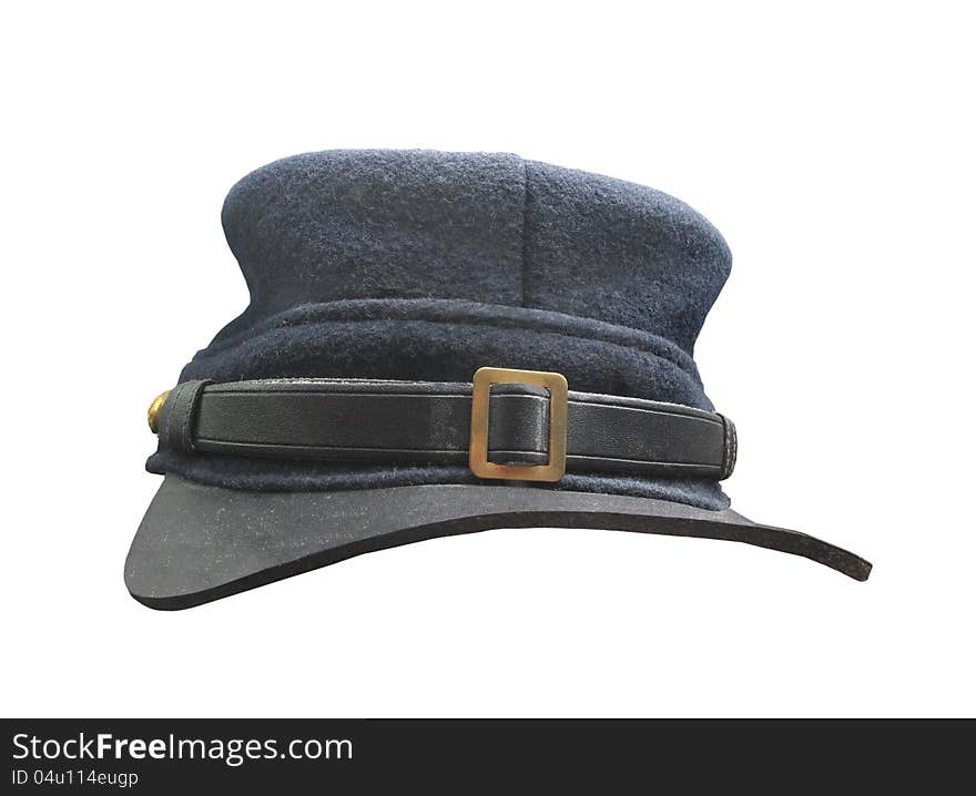 Vintage American Infantry Soldier Cap Isolated.