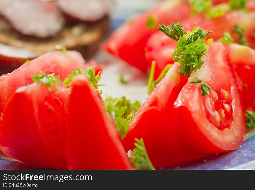 Tomatos and parsley