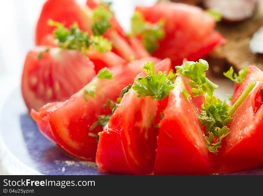 Tomatos and parsley