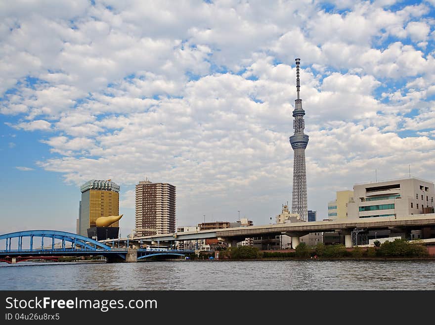 This is view of sumida river in Tokyo Japan. This is view of sumida river in Tokyo Japan