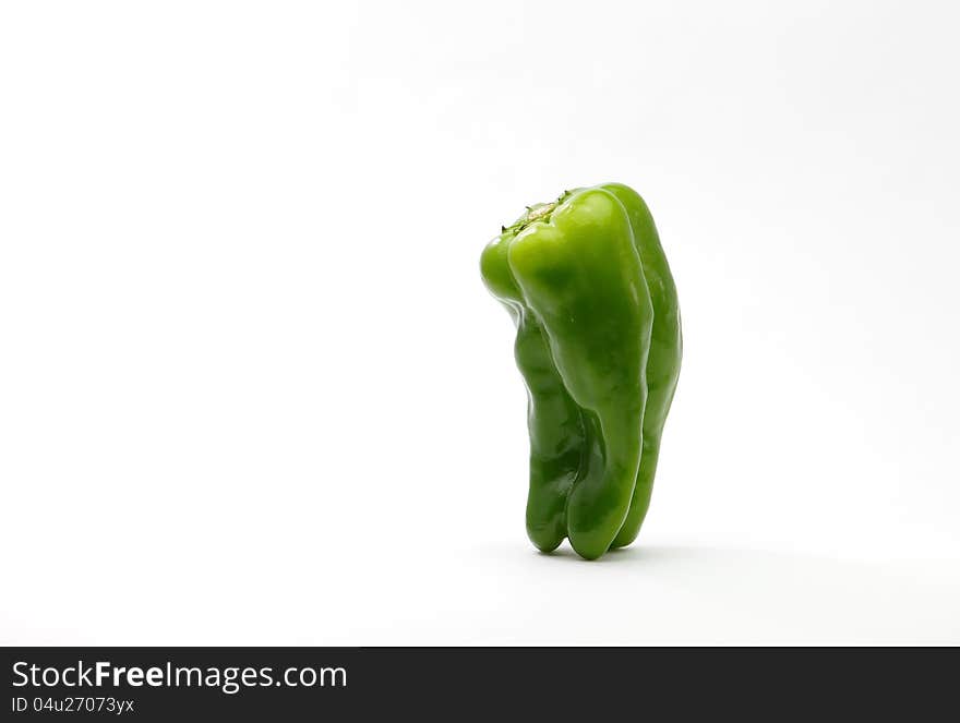 Green ball pepper  on white background