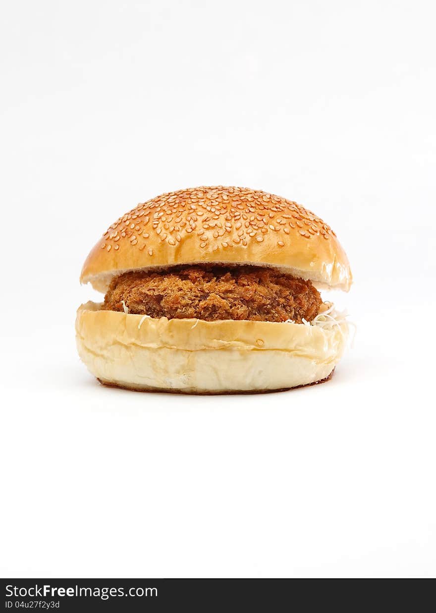 Hamburger on white background