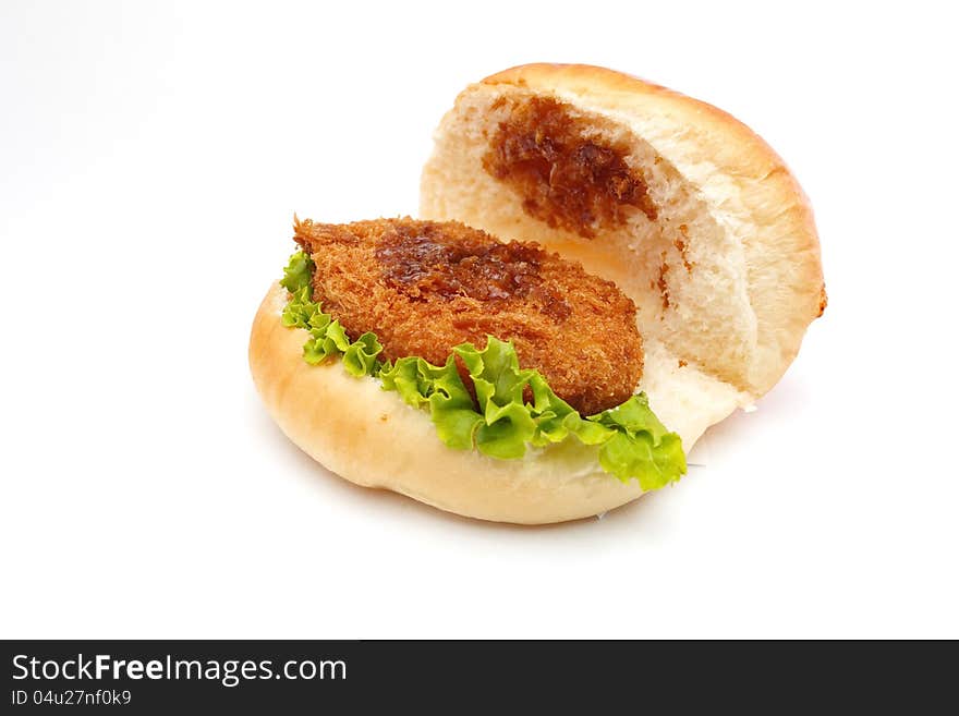 Hamburger on white background