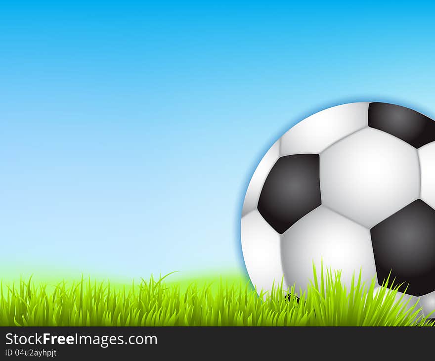 Isolated foot ball on green grass