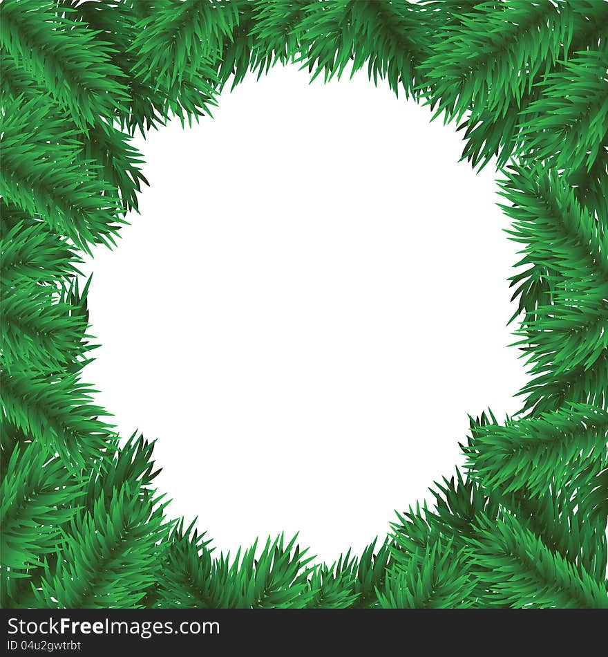 Christmas tree frame. Vector illustration