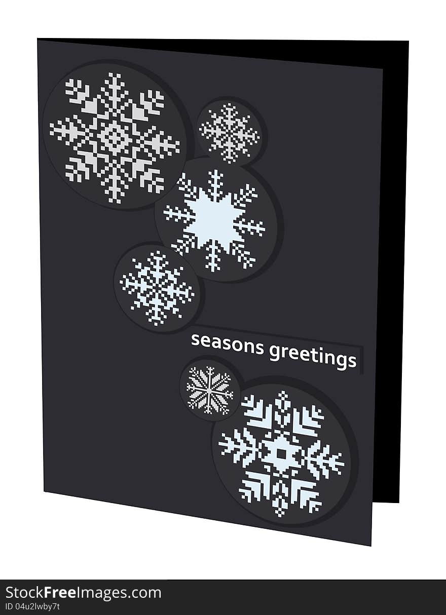 Vector card with snowflakes on black background. Vector card with snowflakes on black background