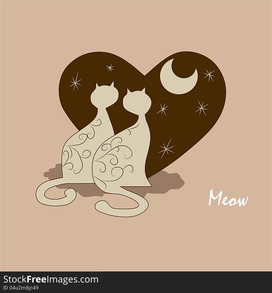 Couple of cute cartoon cats for your design. Couple of cute cartoon cats for your design