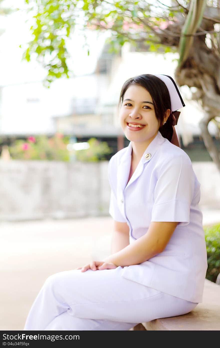 Smiling of Thai nurse