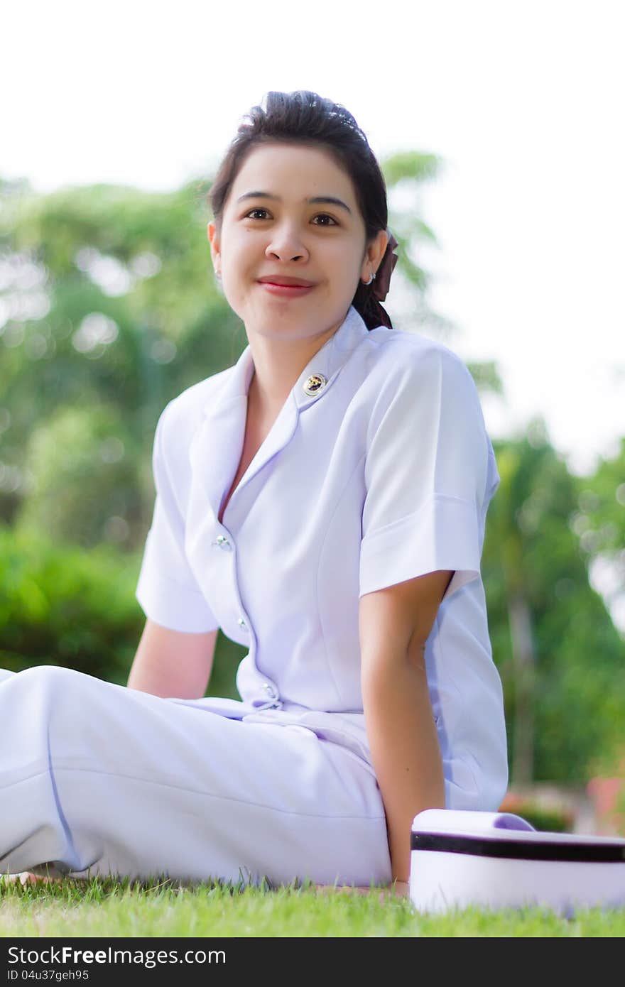 Smiling of Thai nurse