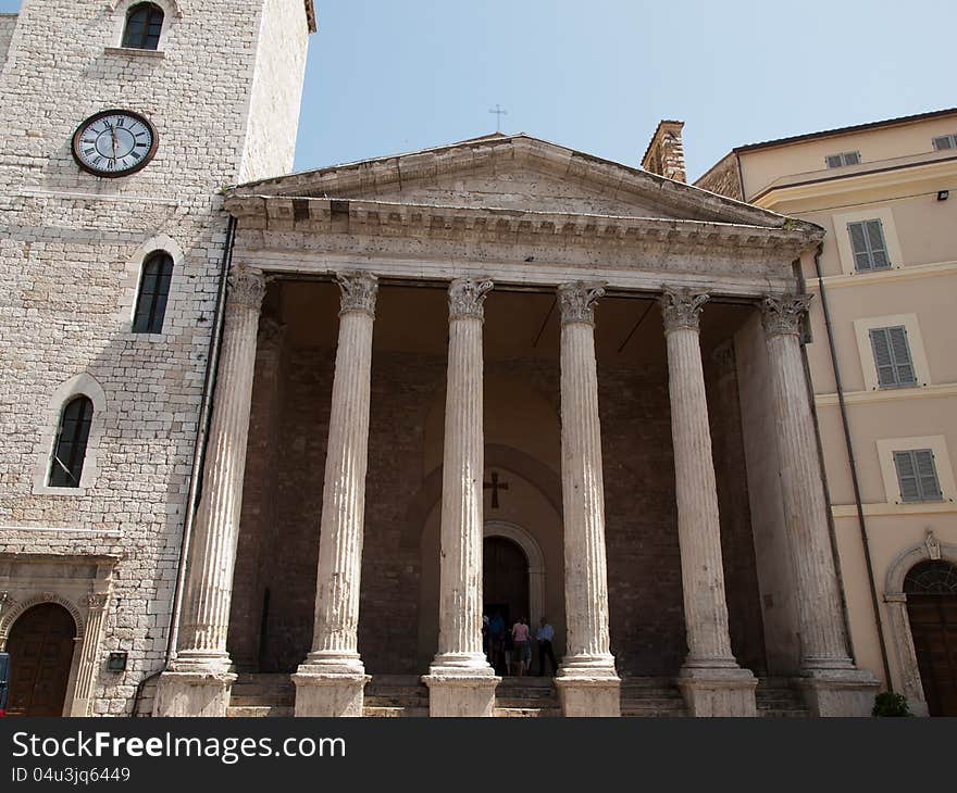 Facade of Temple of Minerva - in this time catholic church. Facade of Temple of Minerva - in this time catholic church