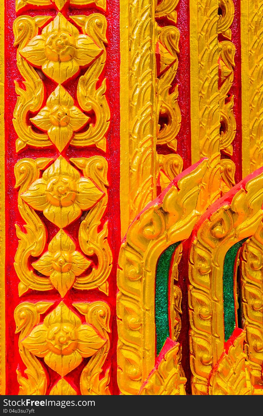 Thai pattern of stucco in the temple