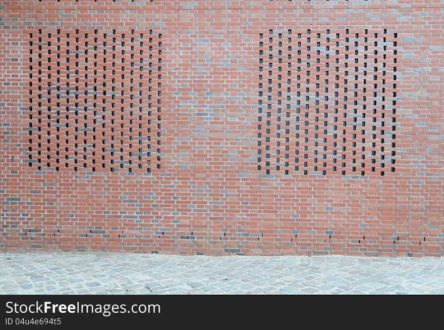 Red bricks wall - background stone