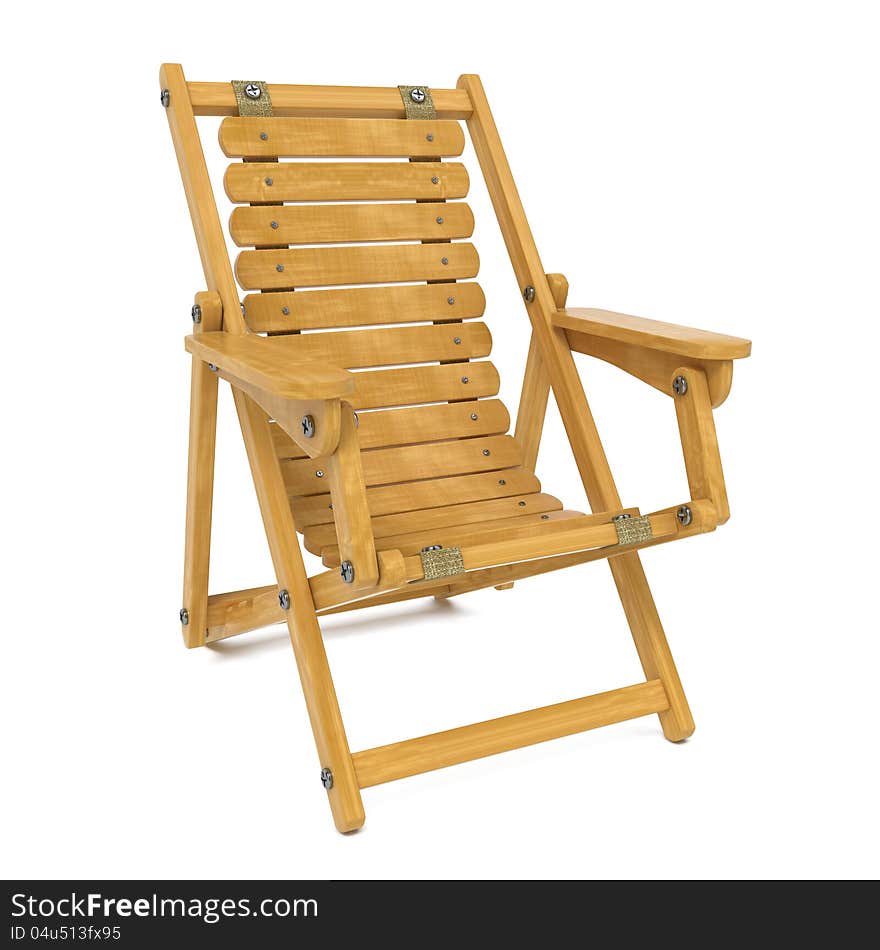 Deckchair on White Background.