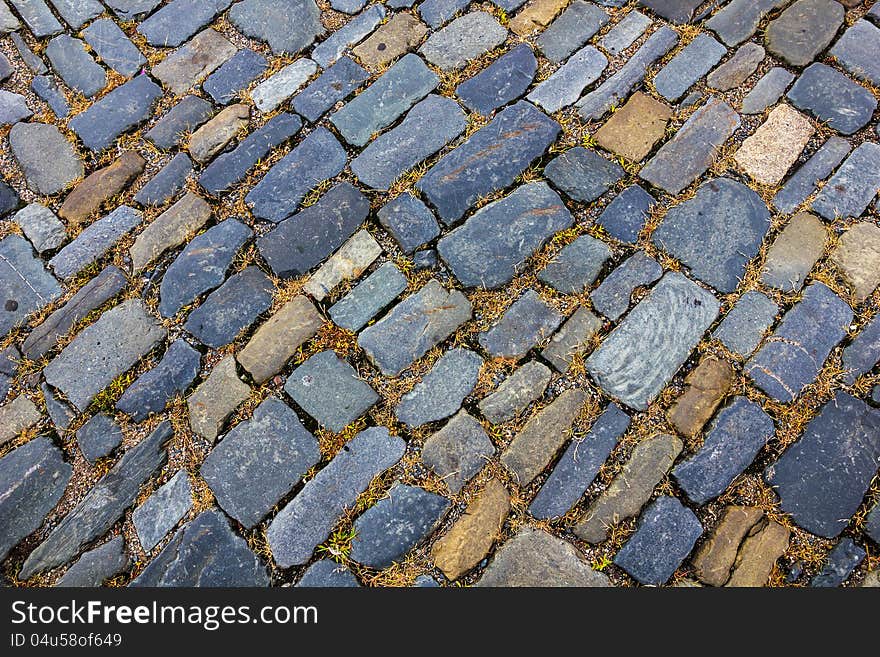 Stone paving pattern.