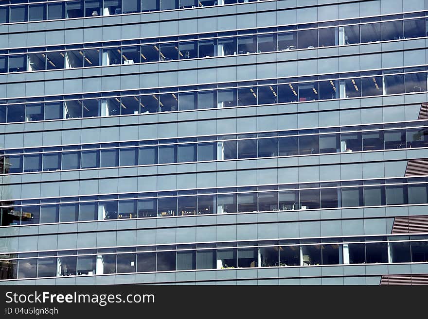 Glass structure office building with good lighting.