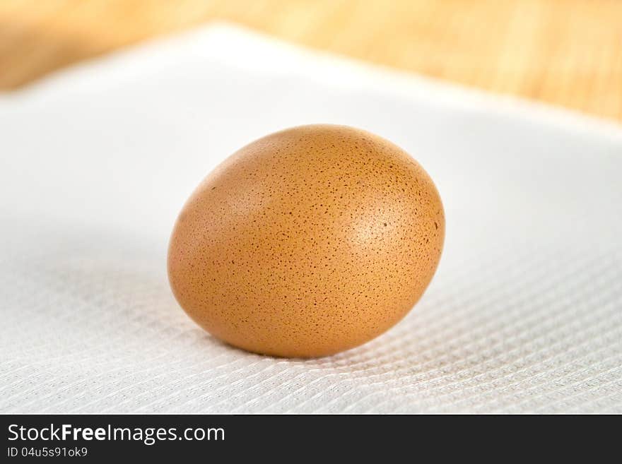 Egg on white napkin