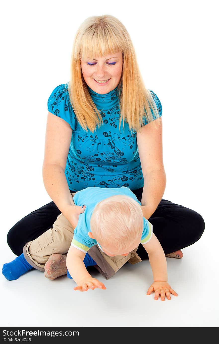 Happy mother and child playing. Happy mother and child playing