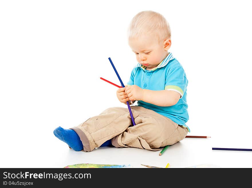 Portrait of a beautiful little boy