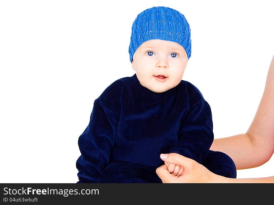 Pretty baby in a blue cap. Pretty baby in a blue cap