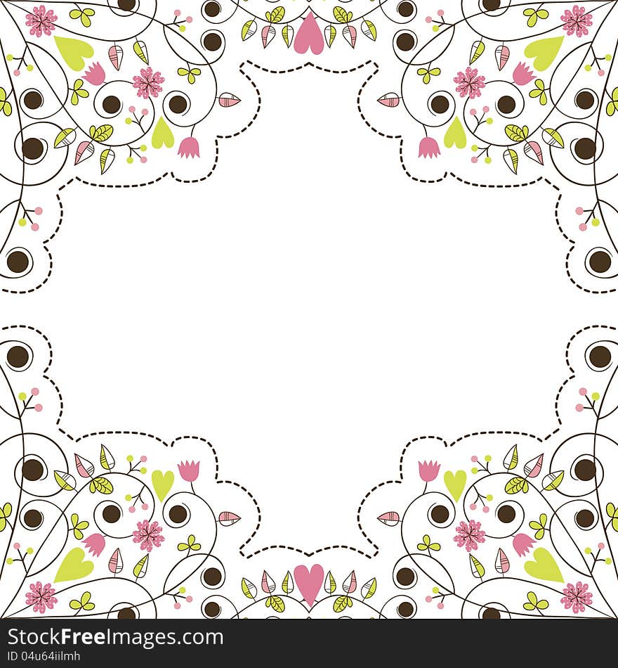 Vector graphic background with flowers and leaves. Vector graphic background with flowers and leaves