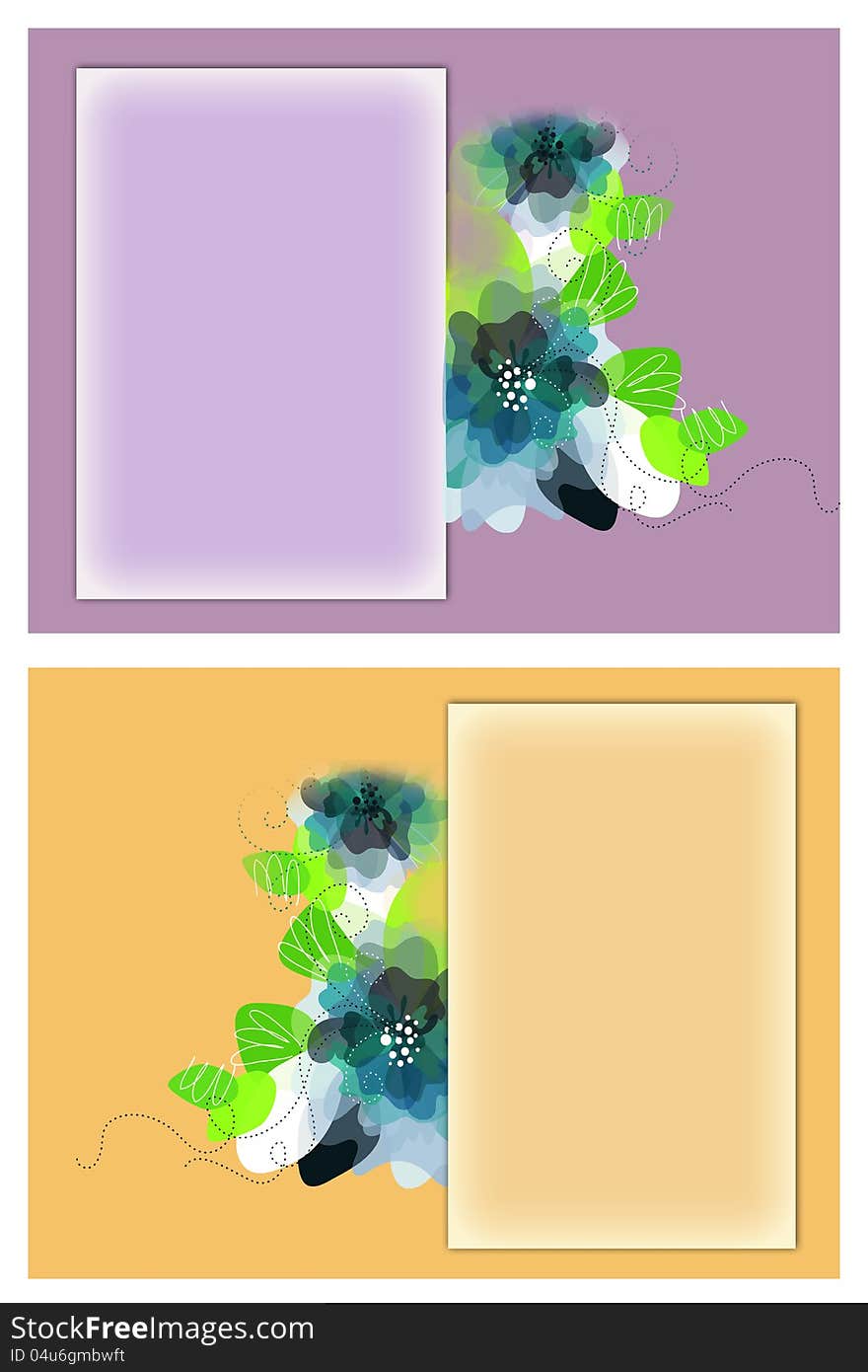 Two greeting cards with floral designs