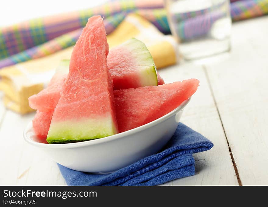 Sliced Watermelon at a picnic