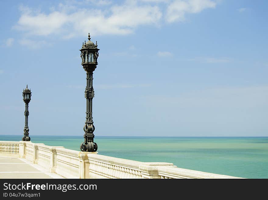 Waterfron walkway of Cadiz, Spain