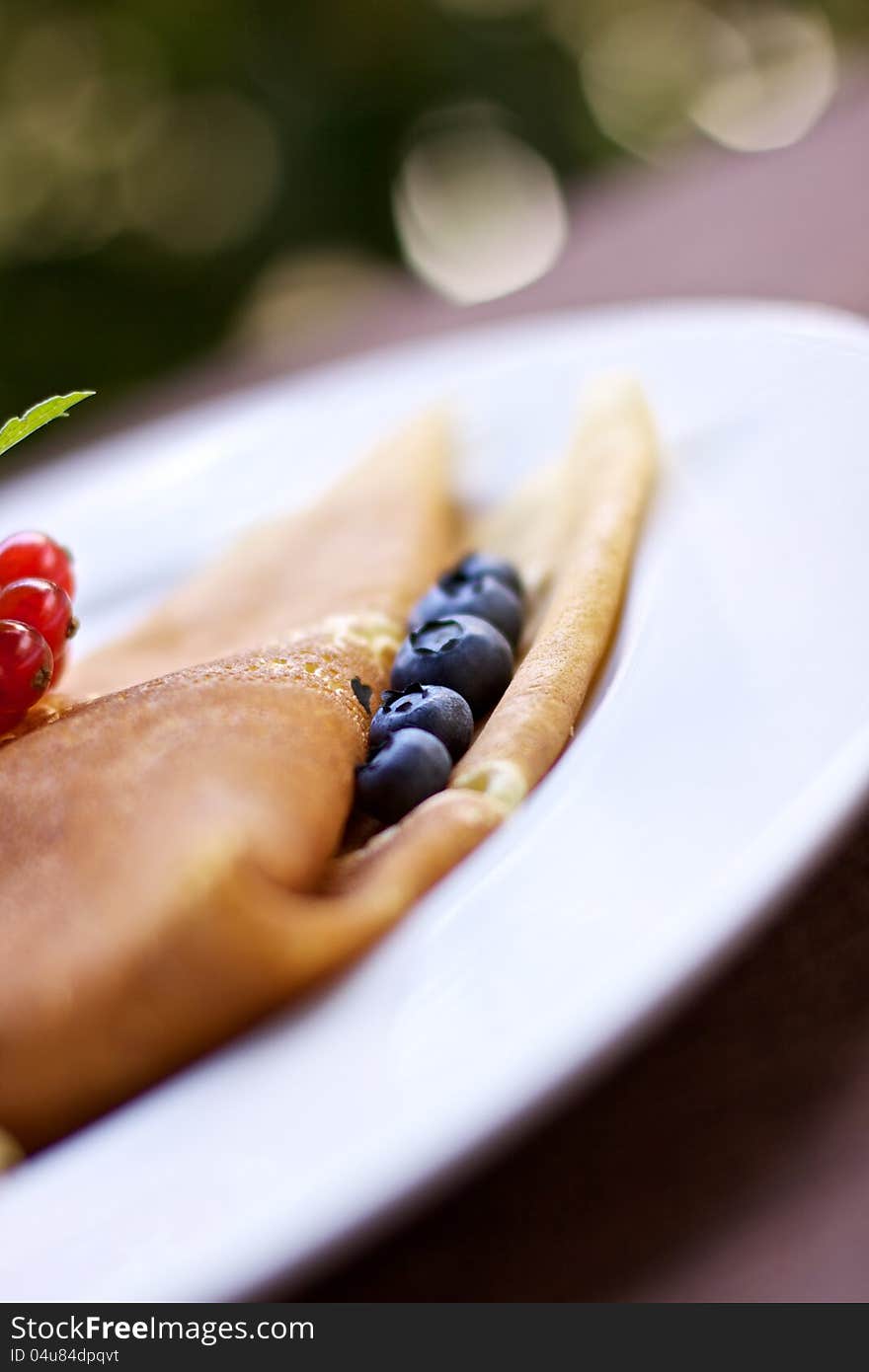 Crepe with blueberries